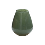 Vase artisanal vert en verre épais