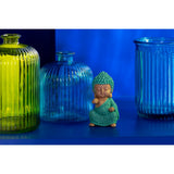 Détail du Vase Bouteille Stripe en verre aqua - texture et couleur