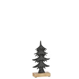 Pin J-Line Ori sur pied en bois et aluminium noir, design moderne
