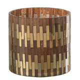 Lanterne J-Line Chic en verre marron et or, vue de face