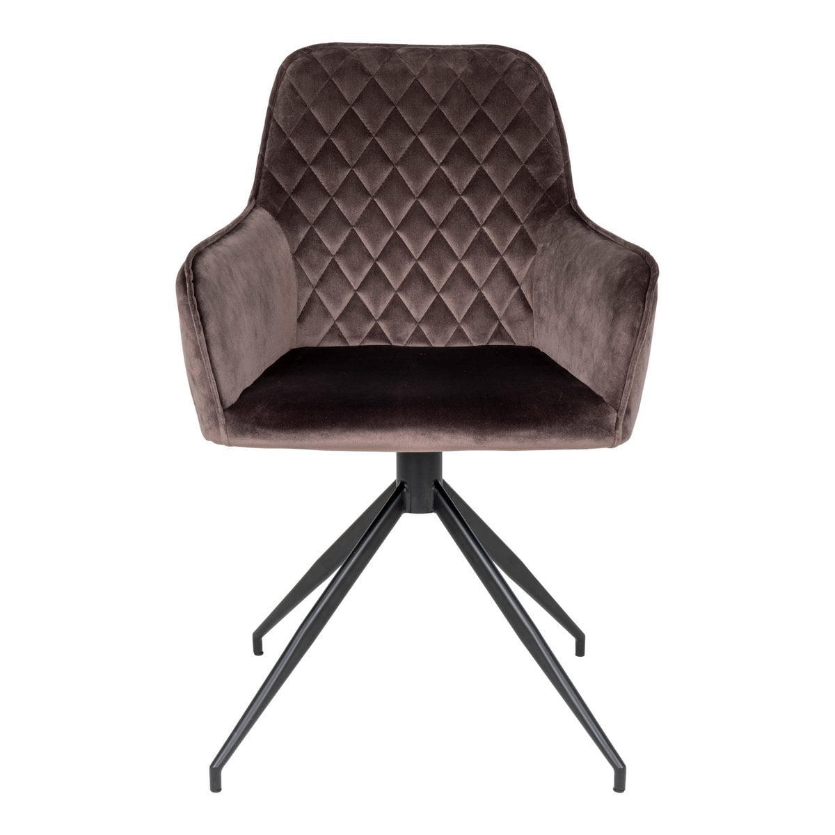 Détail du tissu en velours brun clair de la chaise Harbo