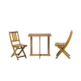 Ensemble salon pliable en bois d'acacia sur balcon
