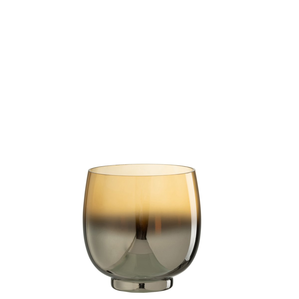 Lanterne J-Line Ronde en verre jaune et argent, vue de face