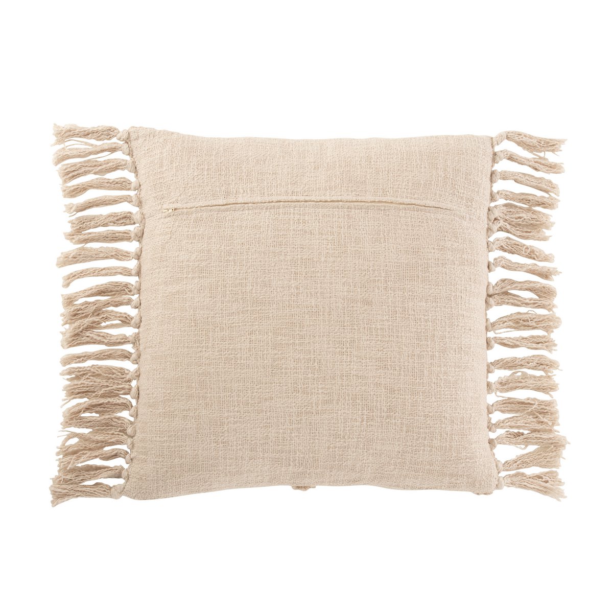 Coussin carré J-Line crème avec texture douce en coton/polyester