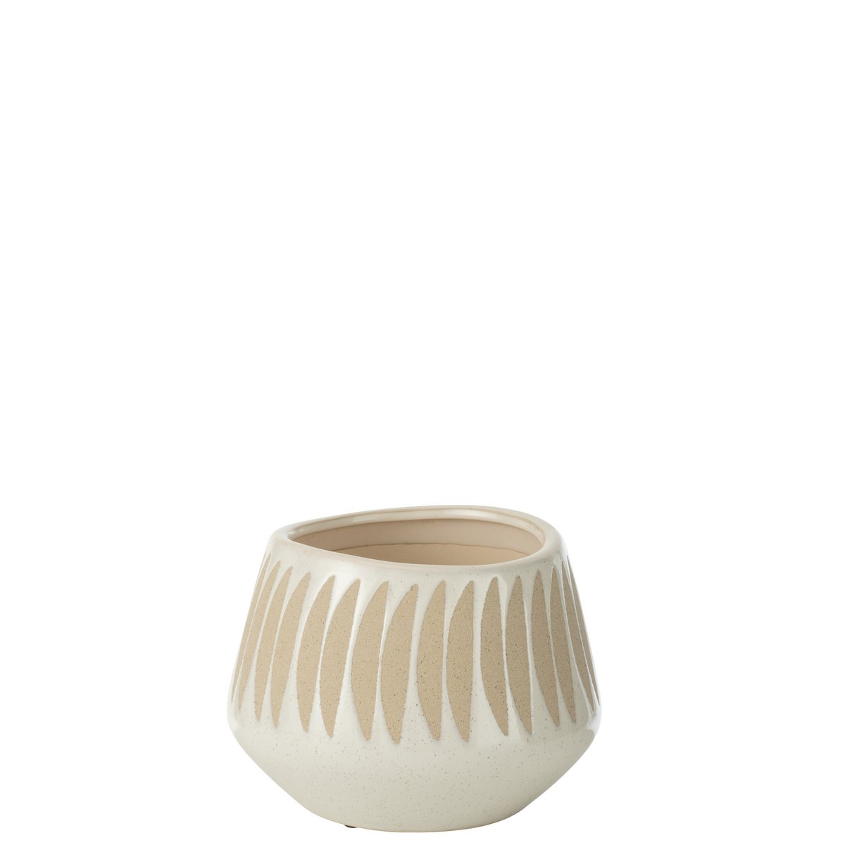 Vue latérale du pot de fleurs Kai, design élégant