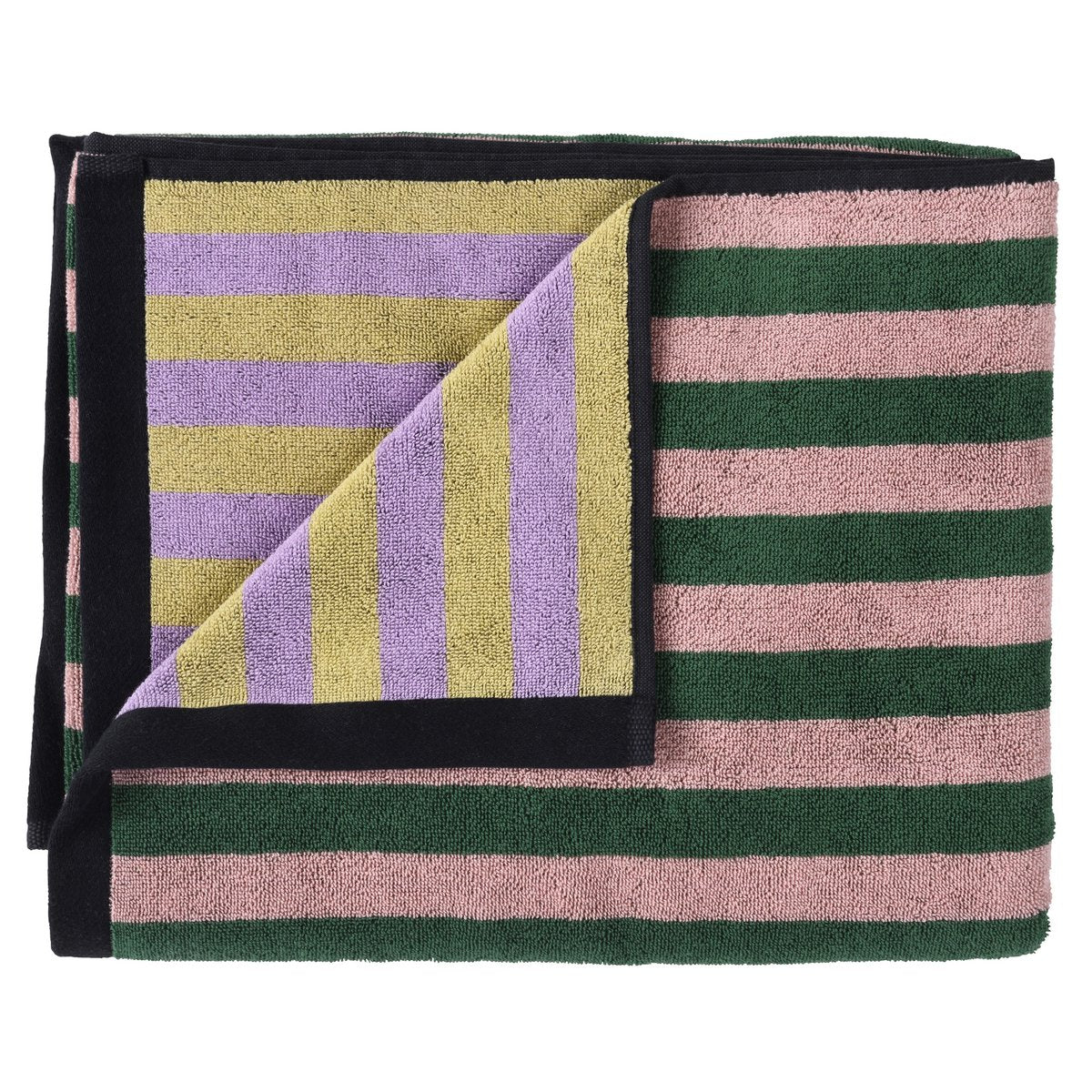 Maxi drap de bain Charly Basilic en coton bio avec motif géométrique
