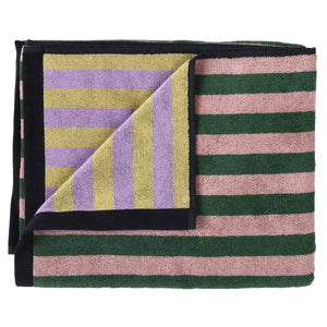 Maxi drap de bain Charly Basilic en coton bio avec motif géométrique
