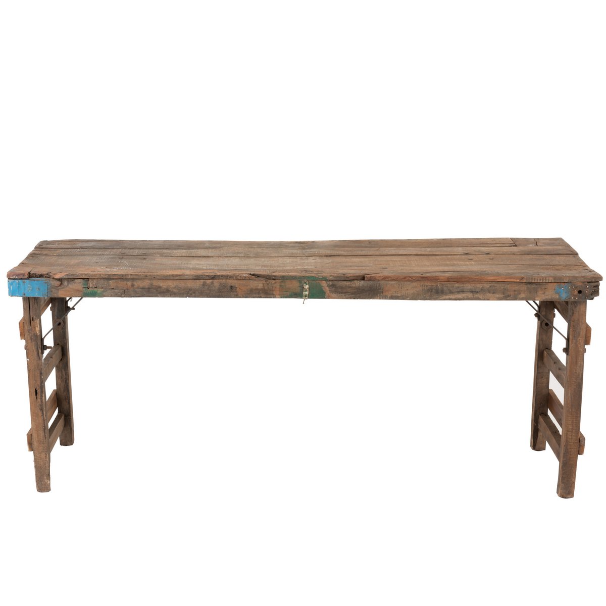 Console J-Line Bois Vieilli Recyclé Marron - Vue de face
