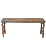 Console J-Line Bois Vieilli Recyclé Marron - Vue de face