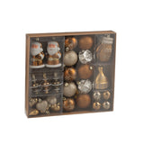 Boule de Noël J-Line marron en plastique, élégante et festive