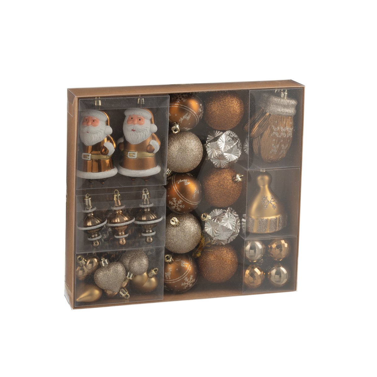Boule de Noël J-Line marron en plastique, élégante et festive