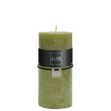 Bougie cylindrique J-Line verte, design épuré et moderne, idéale pour salon