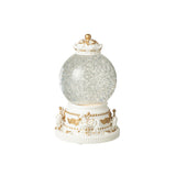 Globe décoratif J-Line représentant des chevaux en polyresine blanc et doré