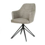 Chaise de bras Calvin tournant en tissu noir pnebble