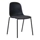 Chaise de salle à manger Madalena noire avec pieds en métal