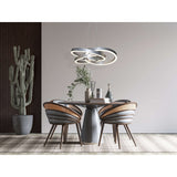 Smart Home LED Pendant Light "Divrame" Ø 58 cm, plafond en métal, en aluminium brossé et en plastique blanc, avec de nombreuses fonctions, les LED fermement construites, l'éclairage pour le salon, le bureau de la salle à manger ou le couloir