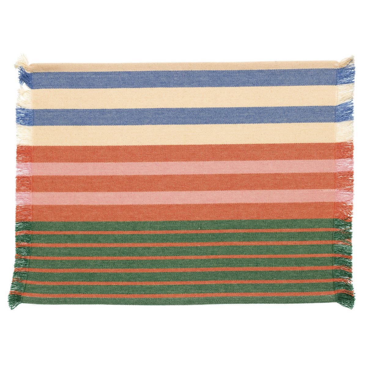 Set de table Yuna en coton recyclé avec larges rayures, 35 x 45 cm