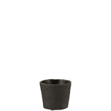 Pot de fleurs J-Line en ciment noir, design moderne et élégant, diamètre 12,5 cm.