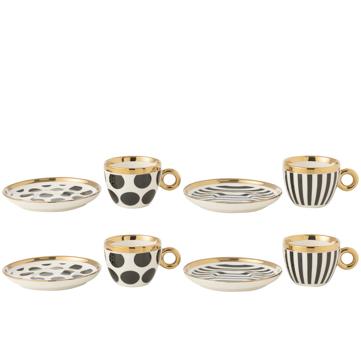 Détail des tasses J-Line, céramique de qualité supérieure, design contemporain.