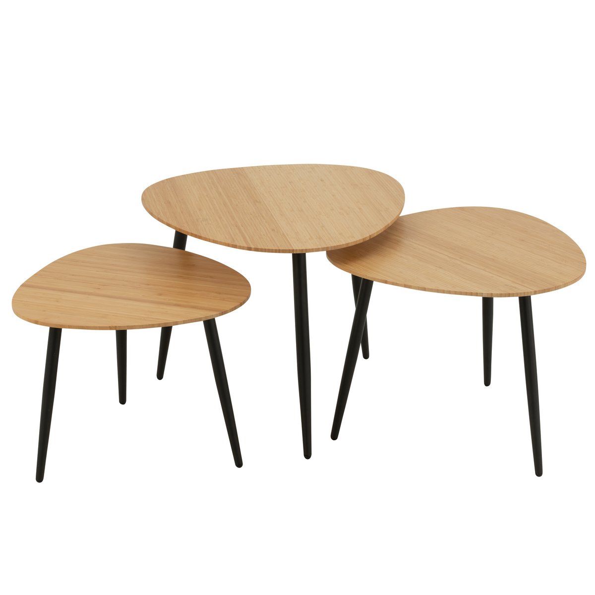 Vue latérale de la table d'appoint J-Line Palet, mettant en valeur les matériaux