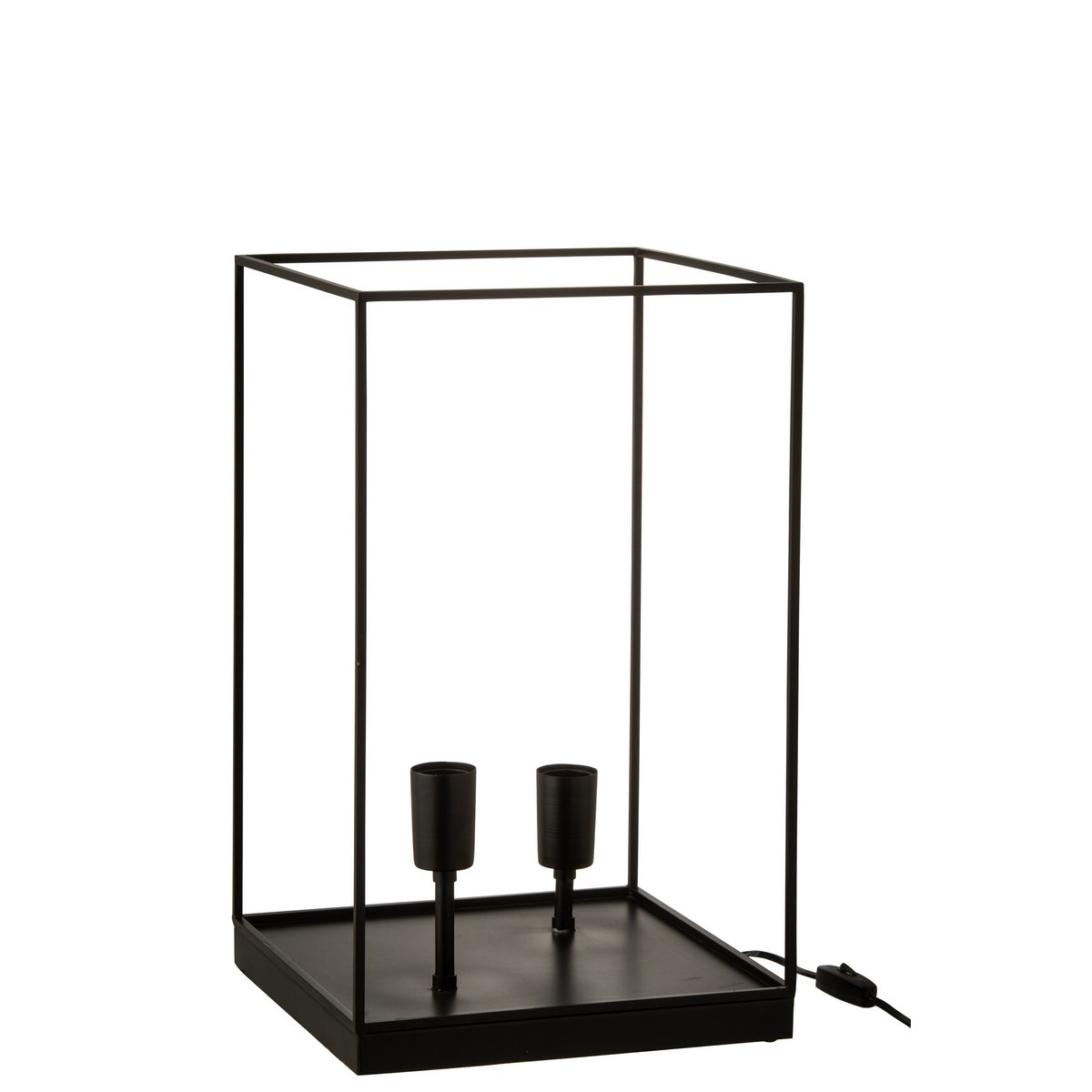 Cadre rectangulaire de lampe J-Line en métal noir avec design industriel