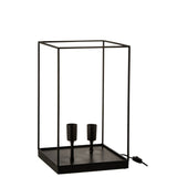 Cadre rectangulaire de lampe J-Line en métal noir avec design industriel