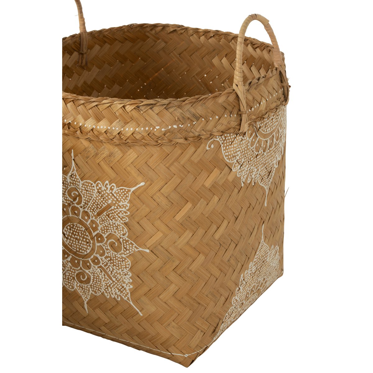 Détail du panier J-Line Drawing, texture en jute et bambou