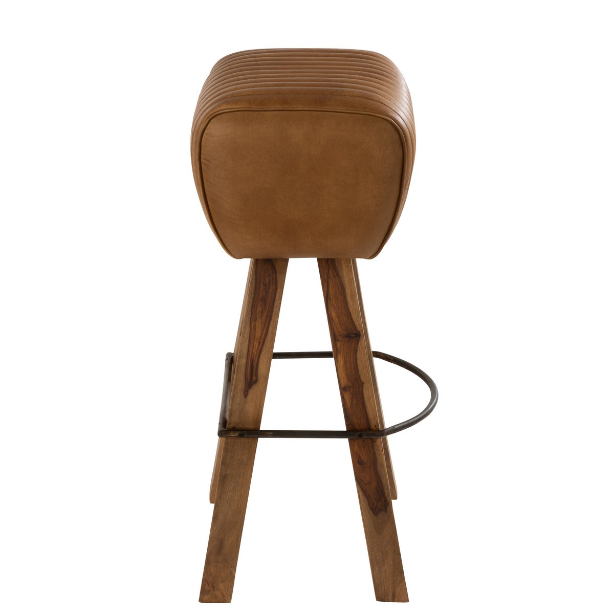 Détail du tabouret J-Line Gym Leader, finition en bois naturel