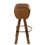 Détail du tabouret J-Line Gym Leader, finition en bois naturel