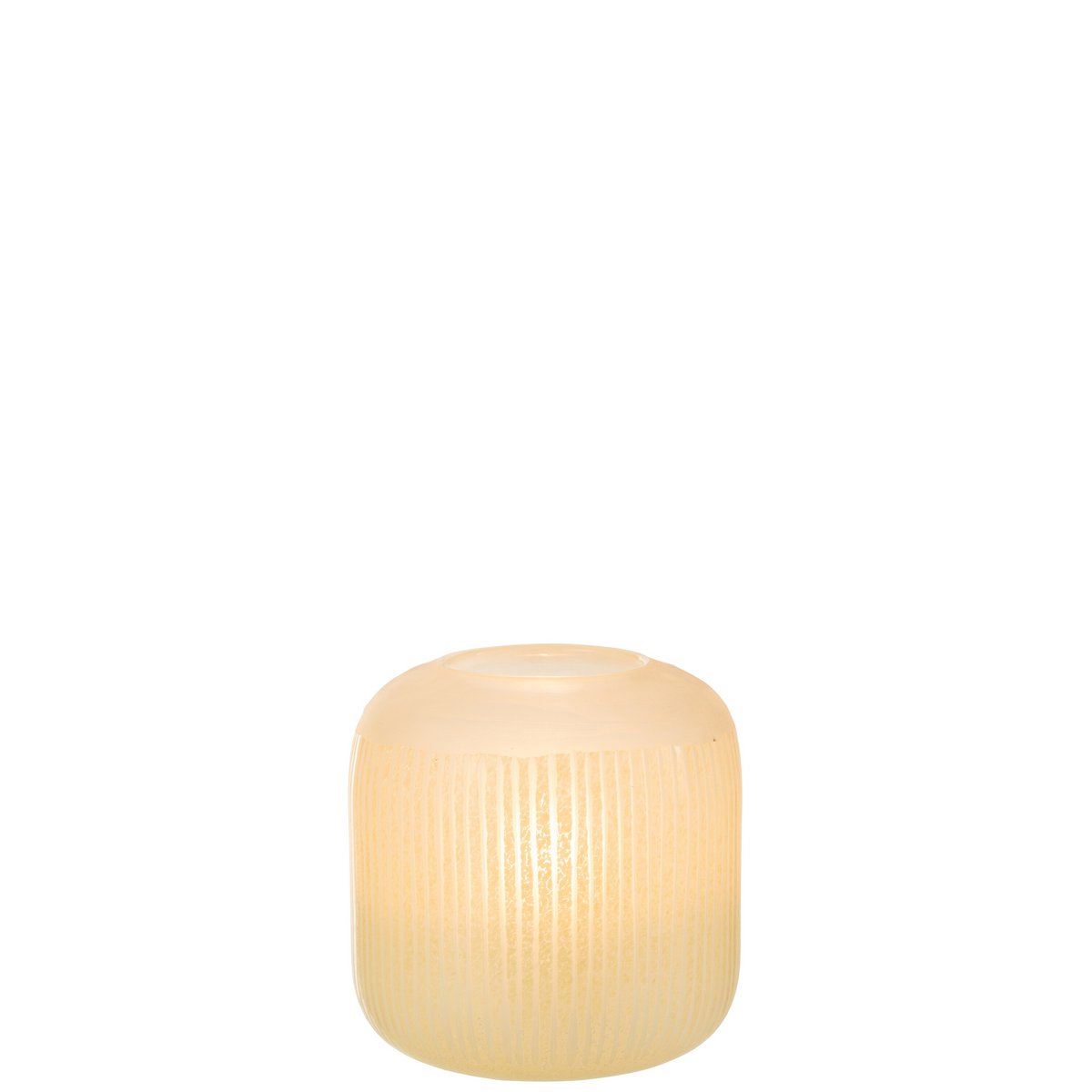 Vase J-Line Stripes en verre jaune clair - vue de face