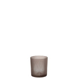 Photophore J-Line en verre beige avec motif feuille de palmier