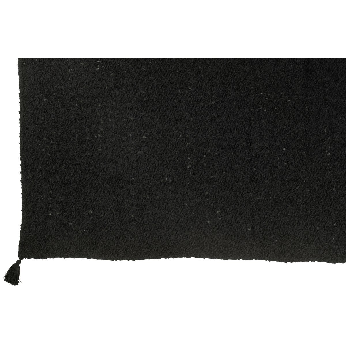 Détail du tissu en coton noir du plaid J-Line, texture douce
