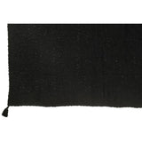 Détail du tissu en coton noir du plaid J-Line, texture douce