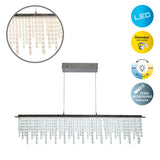 Les "diamants" pendentifs à LED, le pendentif, le métal et le verre en cristal, le chrome, avec des LED fermement construites, pour la salle à manger, le salon, le couloir ou le bureau, 120 cm de long
