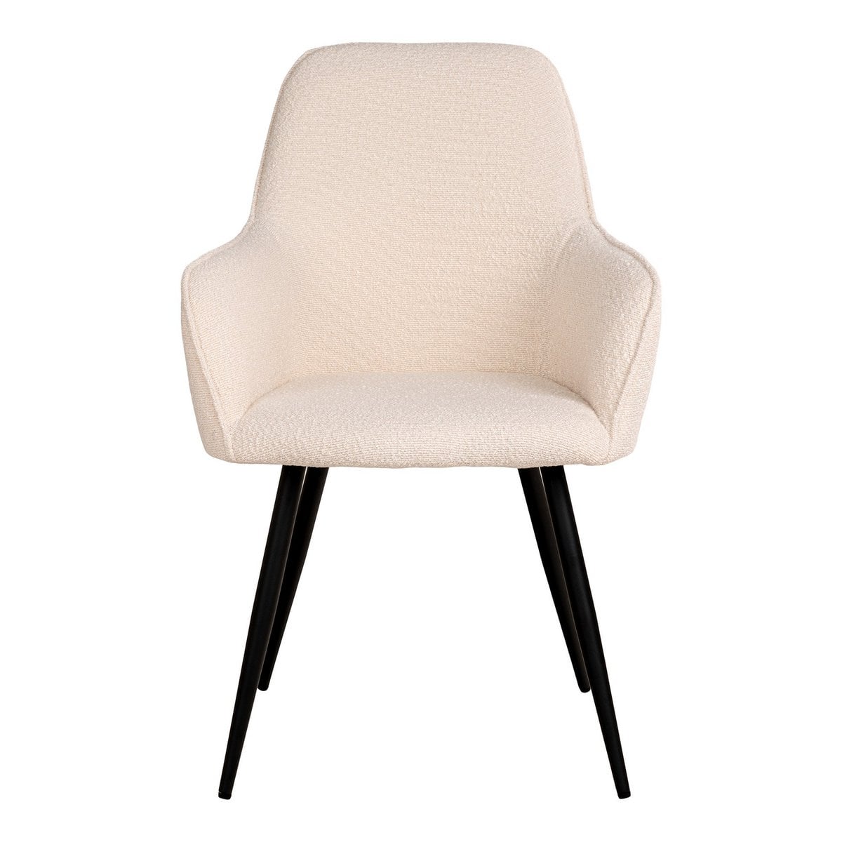 Détail du tissu bouclé blanc de la chaise Harbo