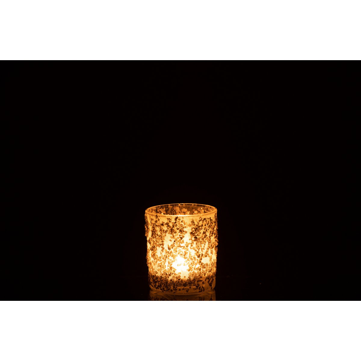 Photophore J-Line Glitter dans un salon, ambiance lumineuse
