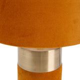 Lampe de table "Bordo" 32 cm de haut en métal et en velours en or et brun, avec version E14, lampe pour salle à manger, salon, couloir ou bureau