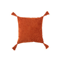Coussin J-Line Brush Square en coton orange, vue de face