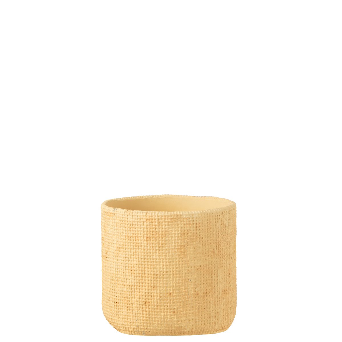 Pot de fleurs J-Line Sunny en ciment beige, design moderne et élégant