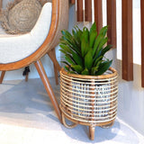 Support pour plantes en rotin, support pour pot de fleurs, MALANG beige
