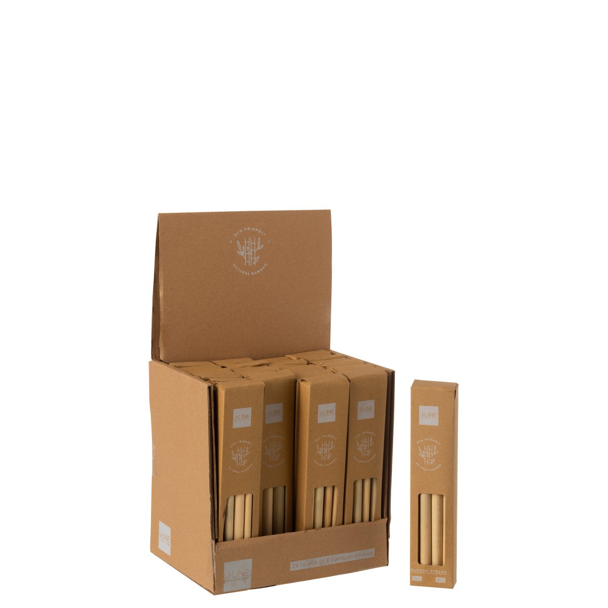 Pailles en bambou naturel J-Line, détail de la texture