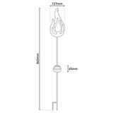 Brochette solaire de terre solaire "Flame" à l'extérieur de la brochette au sol en métal et plastique de couleur bronze, avec LED intégrée