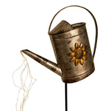 Brochette de terre solaire LED (canette d'arrosage) h: 110 cm galvanisé, pour une brochette à l'extérieur, en métal et en plastique en argent, avec une LED intégrée