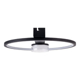Plafond LED "CIMO" en métal noir et plastique, 40 cm de long, dimmable par interrupteur mural