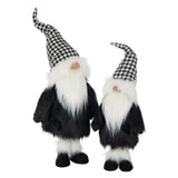 Figurine Père Noël Pied-De-Poule J-Line en polyrésine noir et blanc, vue avant