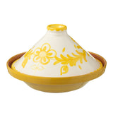 Tajine Grenade J-Line en céramique blanche et jaune, fait-main