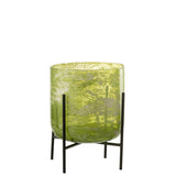 Lanterne J-Line Standing Marble avec structure en verre et métal, vue de face