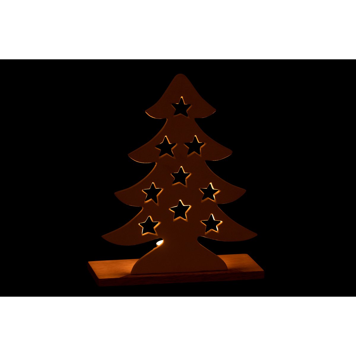 Photophore Sapin de Noël J-Line, détail du motif en aluminium