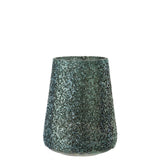Lanterne J-Line Glitter en verre vert foncé, vue de face