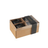 Coffret de 4 bols J-Line en porcelaine noir et or, vue de face